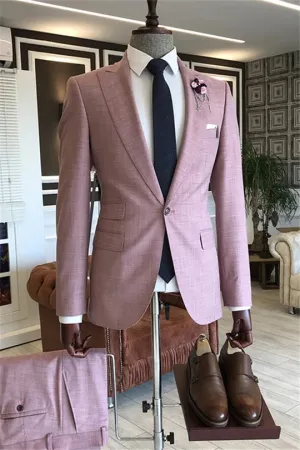 Suzhoufashion Aiden Dark Red Slim Fit Men Suits For Prom