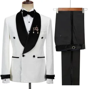 Suzhoufashion Andreas Newest Off White Shawl Lapel Three Pieces Wedding Groom Suits