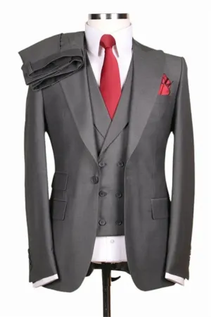 Suzhoufashion Brigette Dark Brown Three Pieces Slim Fit Men Suits