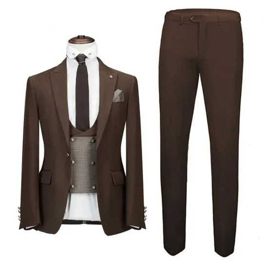 Suzhoufashion Darion Dark Green Two Pieces Prom Men Suits With Gold Buckle