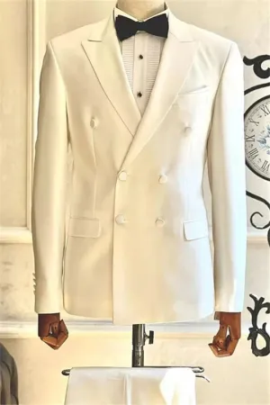 Suzhoufashion Eshita Black Classic Double Breasted Bespoke Men Suits