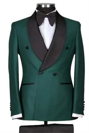 Suzhoufashion Red Shawl Lapel Double Breasted Wedding Men Suits