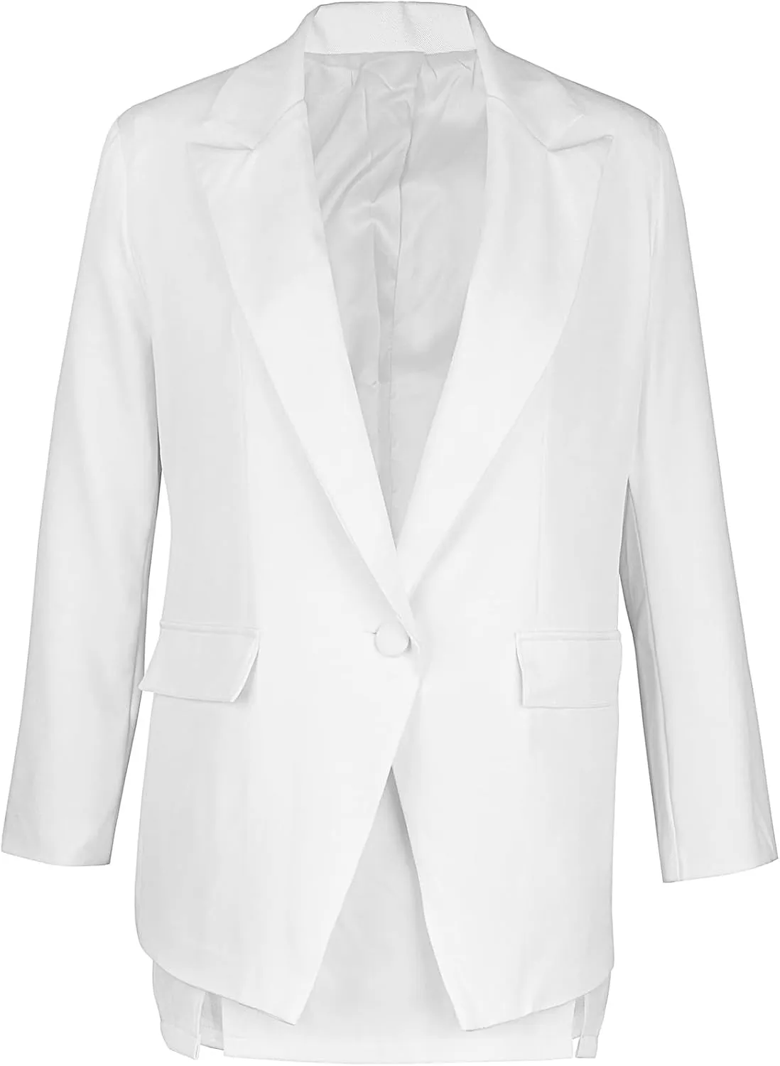 Tcremisa Women's 2 Piece Outfits Long Sleeve Lapel Blazer and Slit Mini Skirt Suit Set Office Business Suits