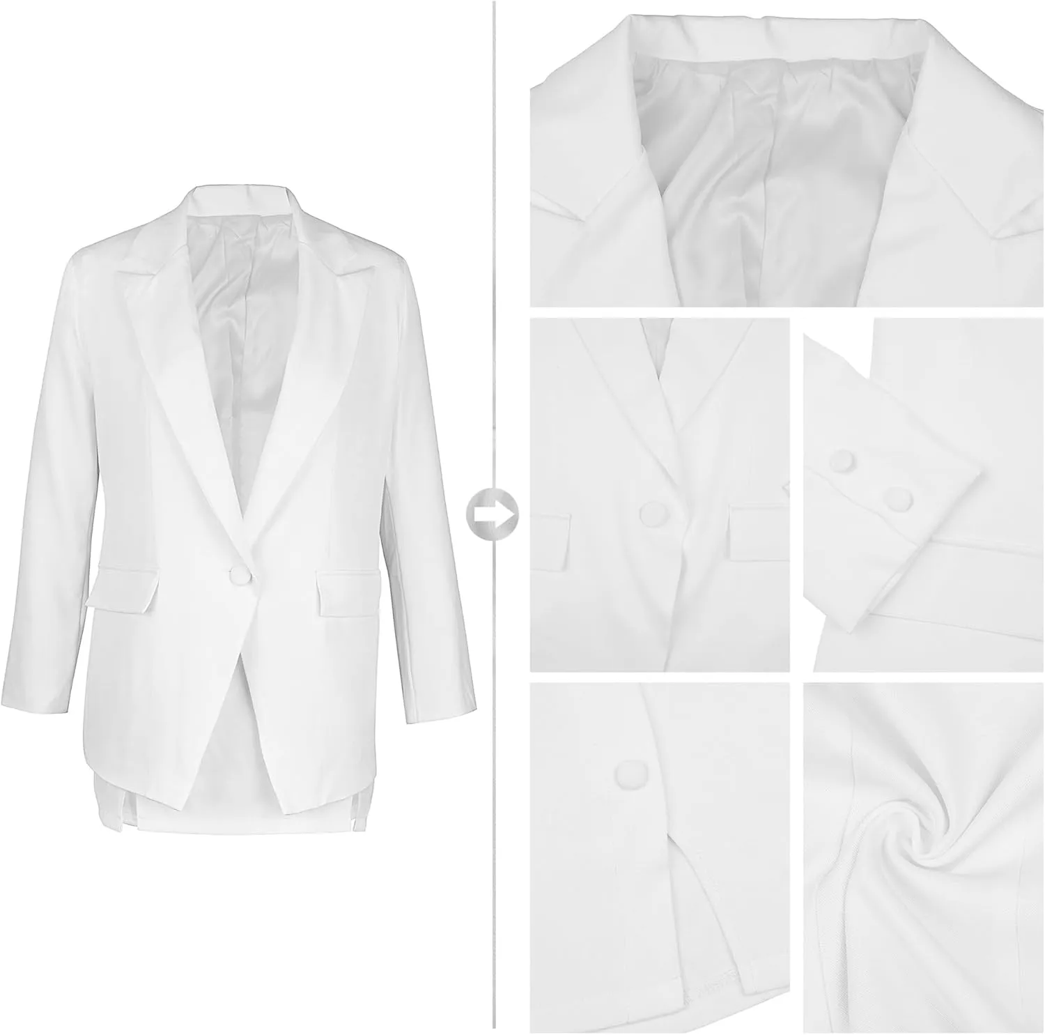 Tcremisa Women's 2 Piece Outfits Long Sleeve Lapel Blazer and Slit Mini Skirt Suit Set Office Business Suits