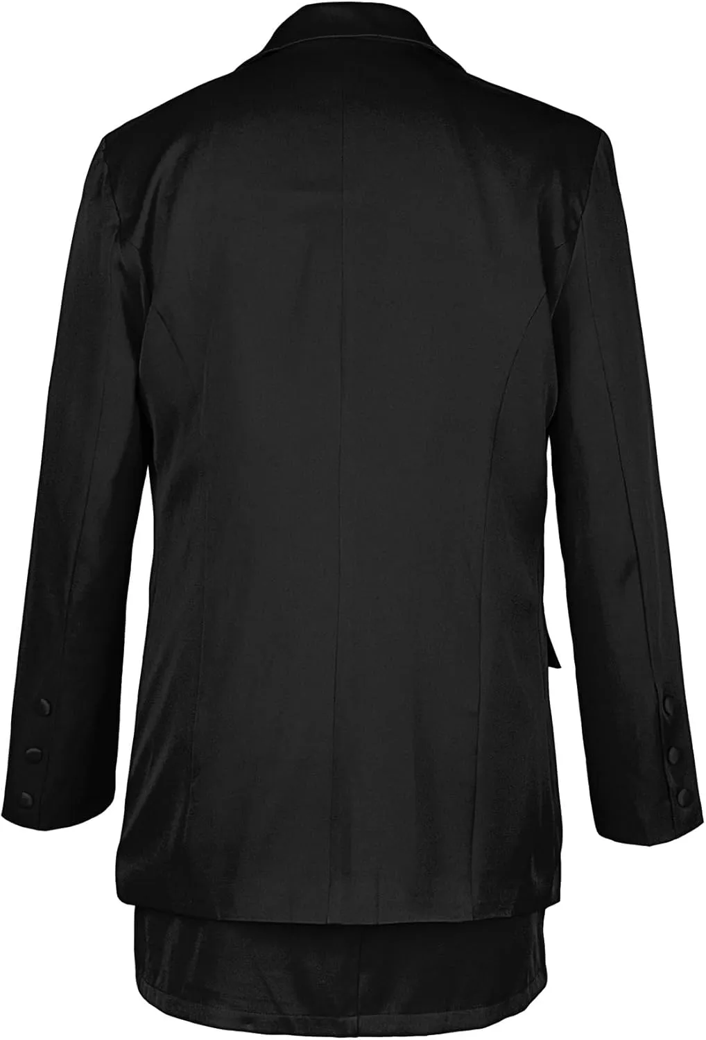 Tcremisa Women's 2 Piece Outfits Long Sleeve Lapel Blazer and Slit Mini Skirt Suit Set Office Business Suits