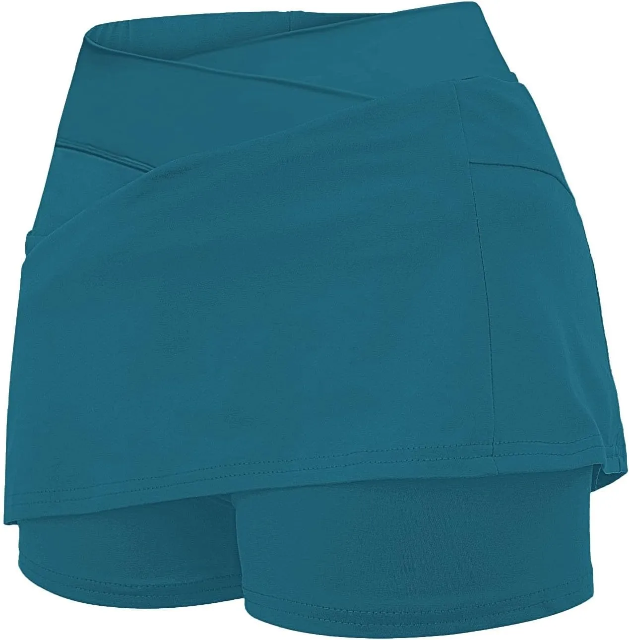 Tennis Skirt for Women with Pockets Shorts Crossover High Waisted Athletic Golf Skorts Running Workout Skirts 2 in 1
