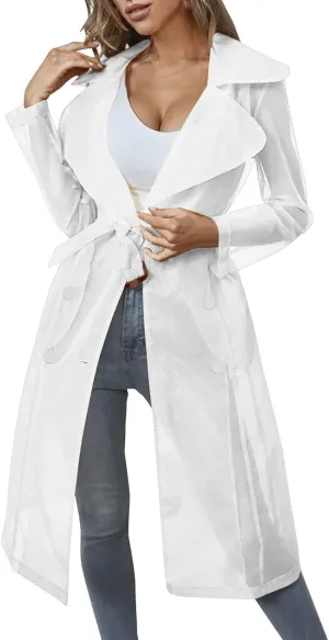 Trench Coats for Women Daily Sun Clothing Sheer Mesh Jackets Notch Lapel Double Breasted Womens Fitted Vests