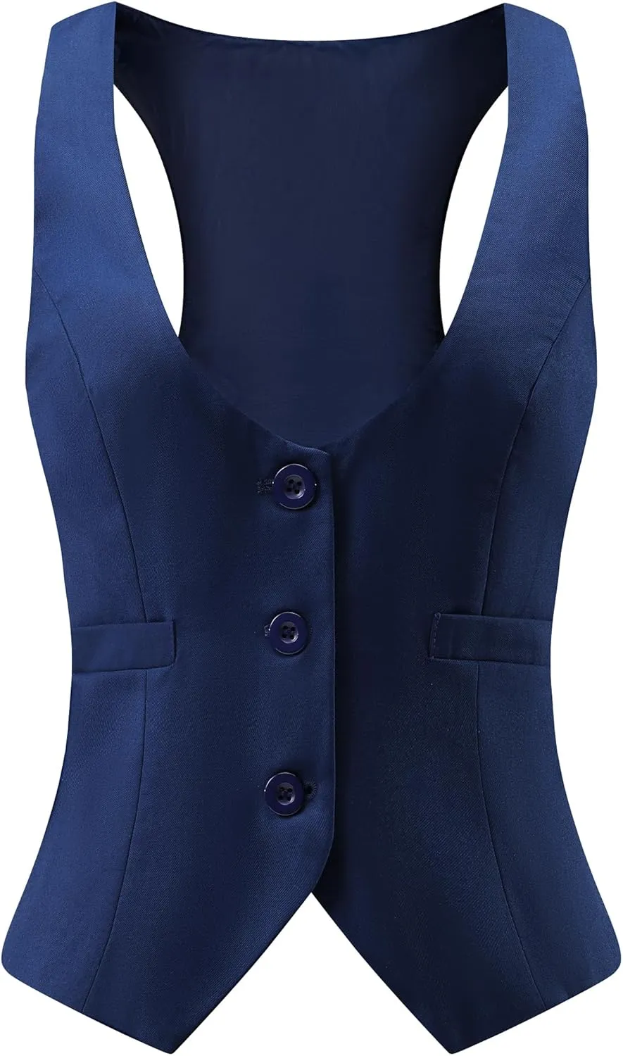 V VOCNI Suit Vest for Women Waistcoat Vintage Steampunk Dressy Casual Racerback Vest Jacket
