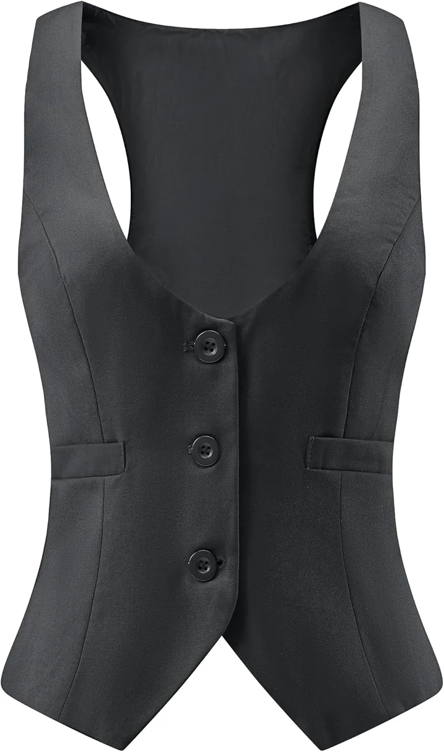 V VOCNI Suit Vest for Women Waistcoat Vintage Steampunk Dressy Casual Racerback Vest Jacket