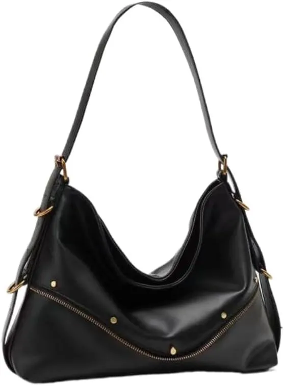 Vintage Shoulder Tote Bag Large Capacity Hobo Bag Steam Style Leather Crossbody Bag with Adjustable Strap for Women