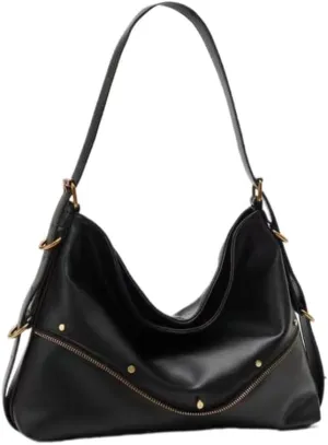 Vintage Shoulder Tote Bag Large Capacity Hobo Bag Steam Style Leather Crossbody Bag with Adjustable Strap for Women