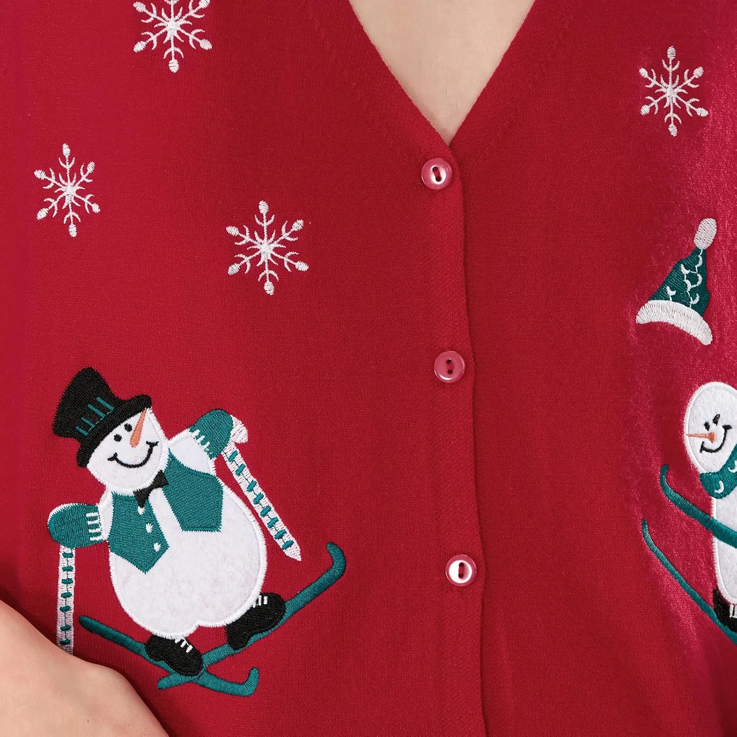 Women Christmas Sweater Vests Santa Claus Print Sleeveless Knit Cardigan Vest Christmas Holiday Tank Top