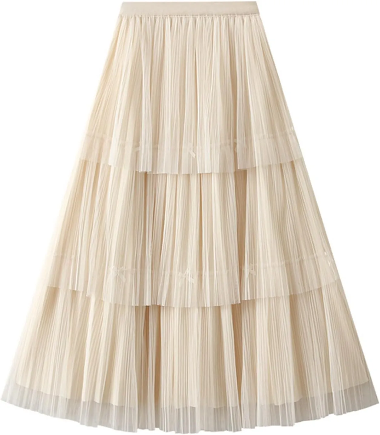 Women Mid Length Skirt Dance Party A Line High Waisted Bowknot Tulle Skirt Holiday Party Sweater Outfits for