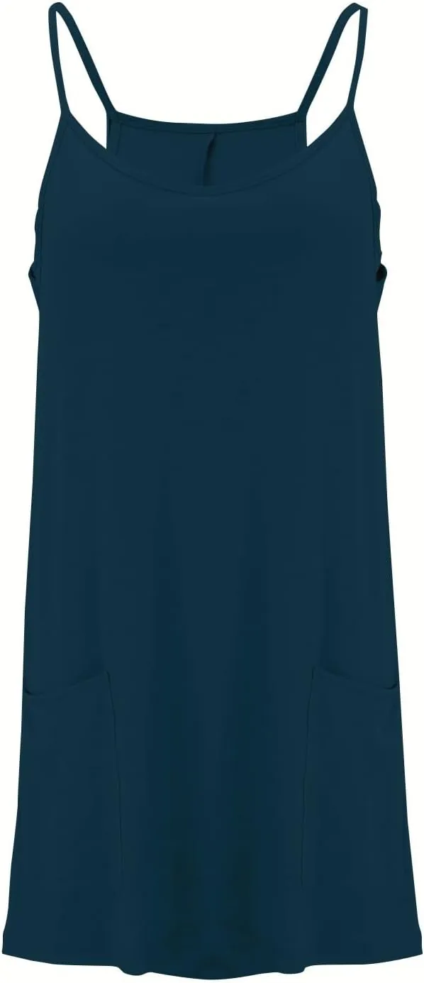 Women Summer Casual Swing T Shirt Dresses Beach Cover up Plain Tank Dress with Pockets
