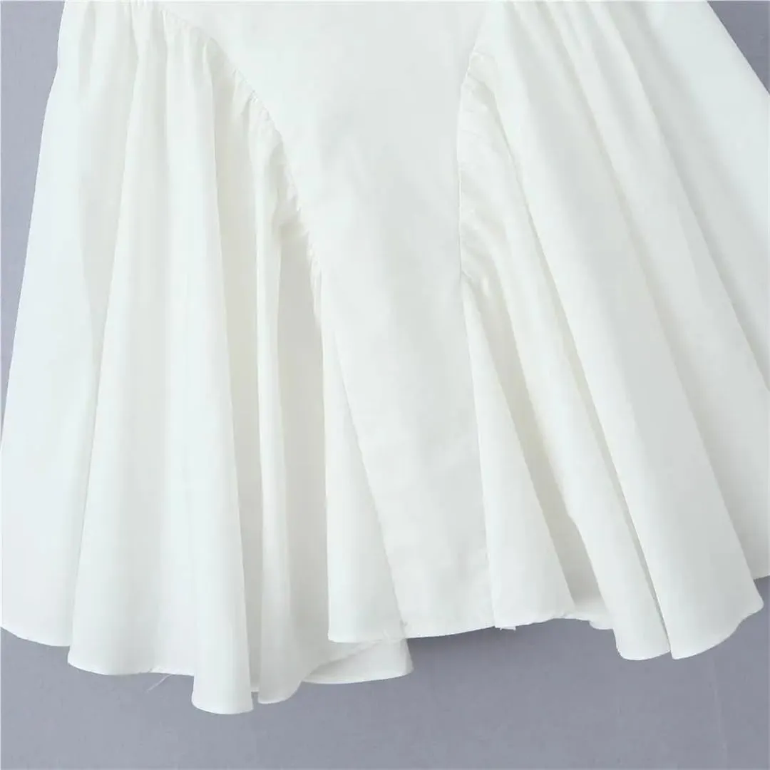 Women V-Neck Evening Party Mini Dress Ruffle Hanging Neck Backless Bodycon Dresses