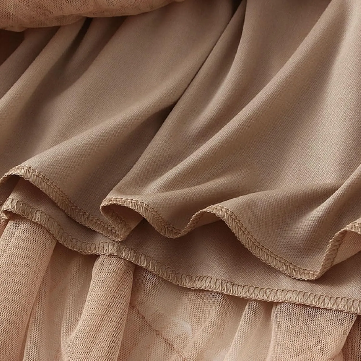 Women's A Line Tulle Party Dinner Tutu Skirt Brown Stretchy High Waisted Flared Skirt Girls Dark Skirt