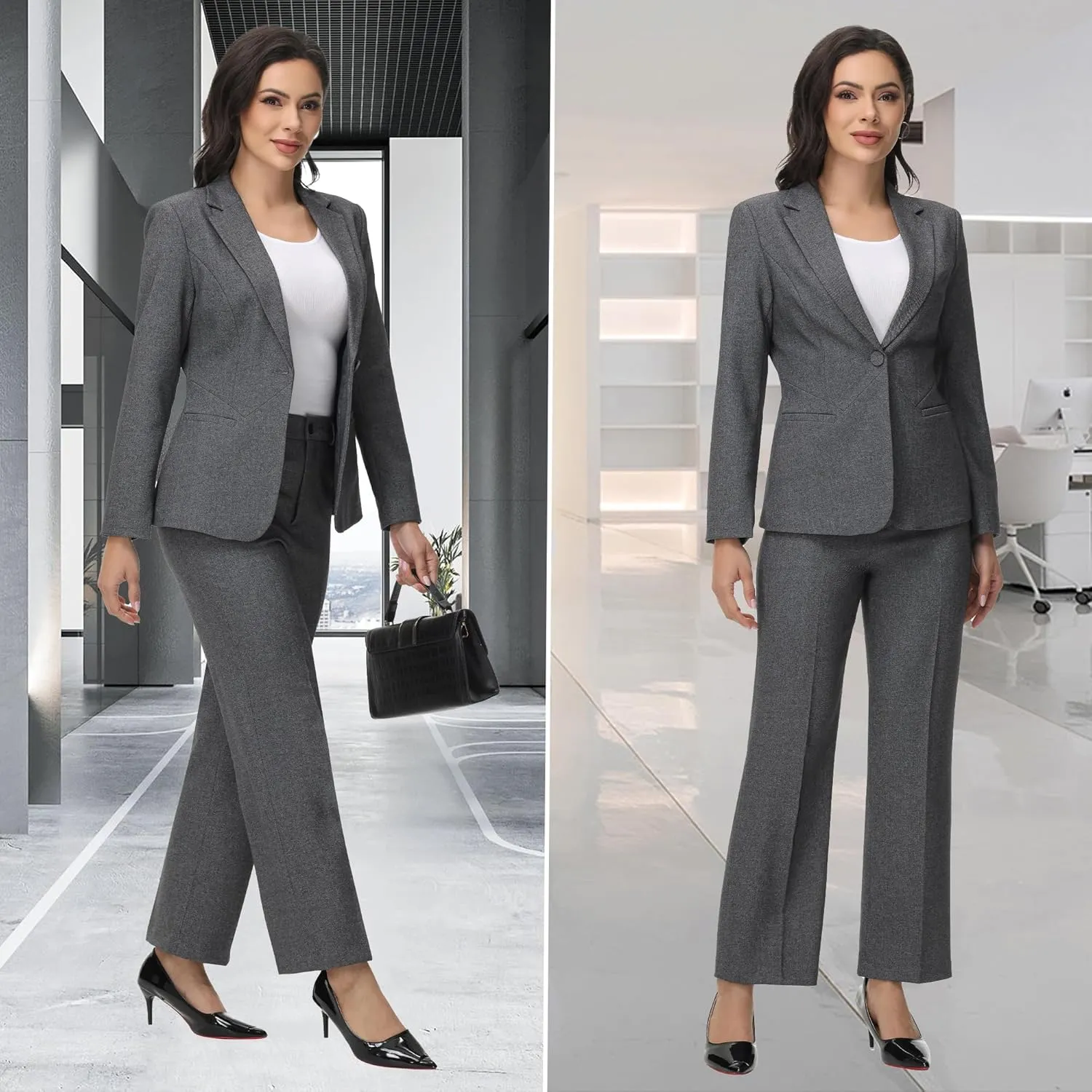 Women's Business Suits for Work Professional 2 Piece Slim Fit Outfits for Women