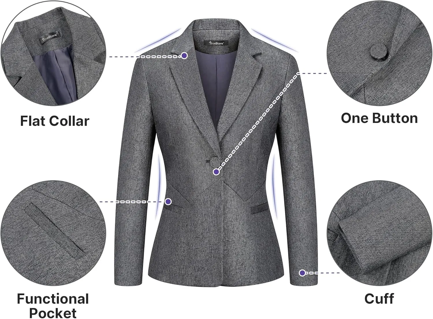 Women's Business Suits for Work Professional 2 Piece Slim Fit Outfits for Women