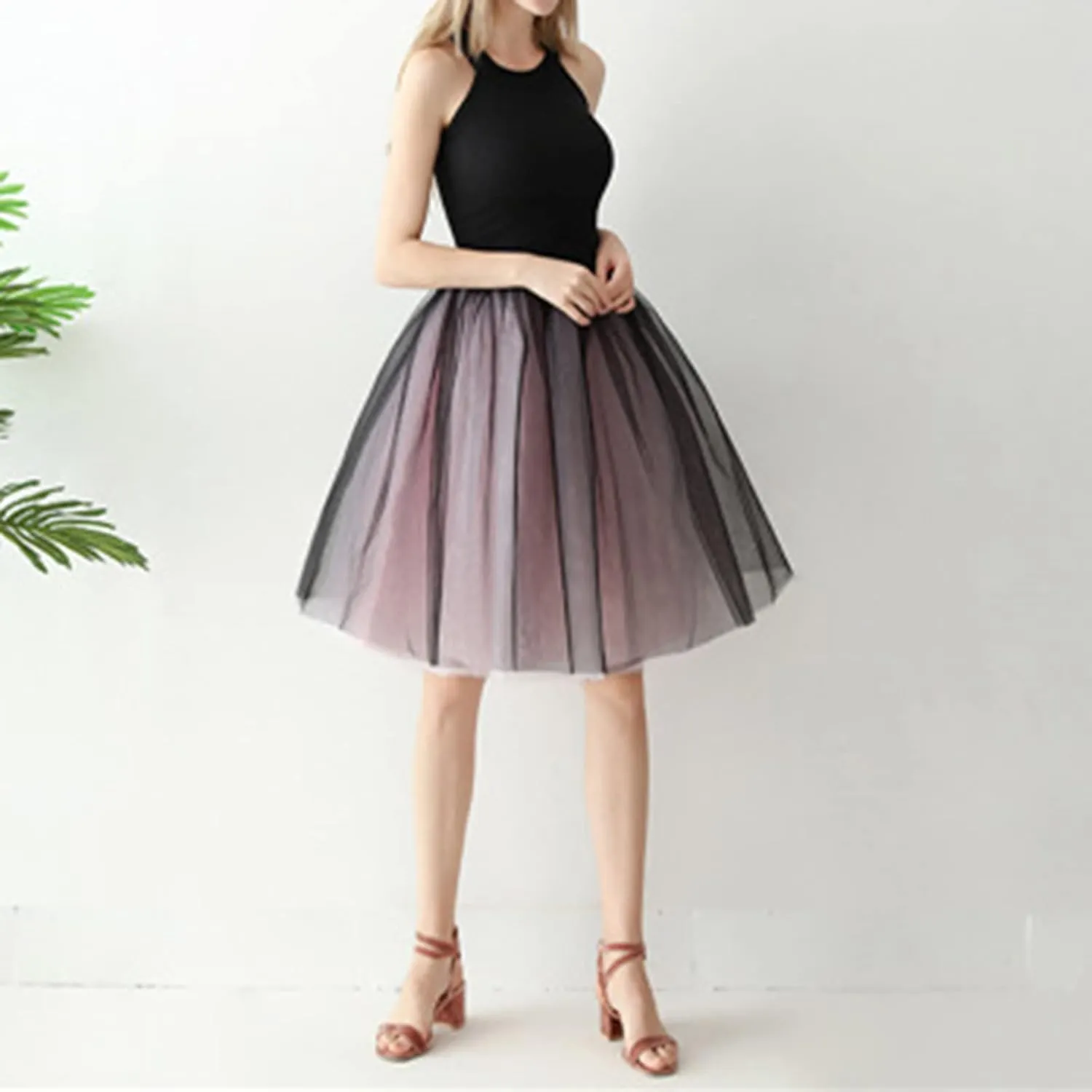 Women's Fashion A Line Pleated Skirt Midi Skirts for Women Womens Puffy Ballet Skirts Tutu Skirt Pleated Skirt