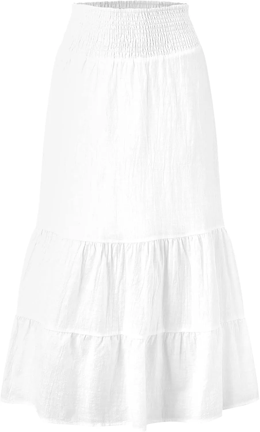Womens High Waist Skirt Womens Skirts Pleated A-Line Swing Skirt Vintage Irregular Midi Skirts Ruffle Layered