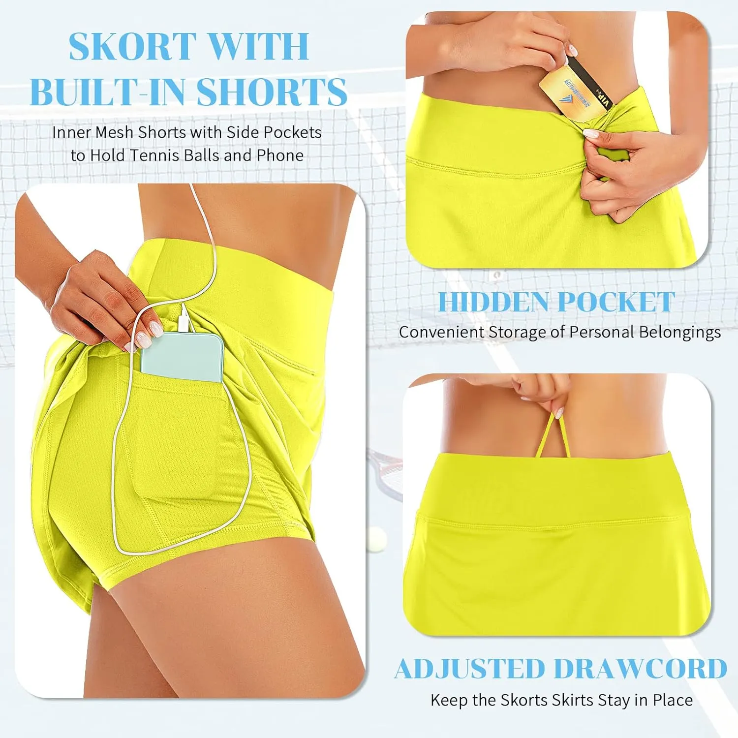 Womens High Waisted Tennis Skirts Skorts with Pockets Shorts Athletic Golf Running Skirt Workout Activewear Outfits