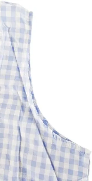 Women's Maxi Casual Cotton Linen Gingham Tank Dress Flowy Swing Loose Dresses Summer Beach Vacation Long Sundresses for Women