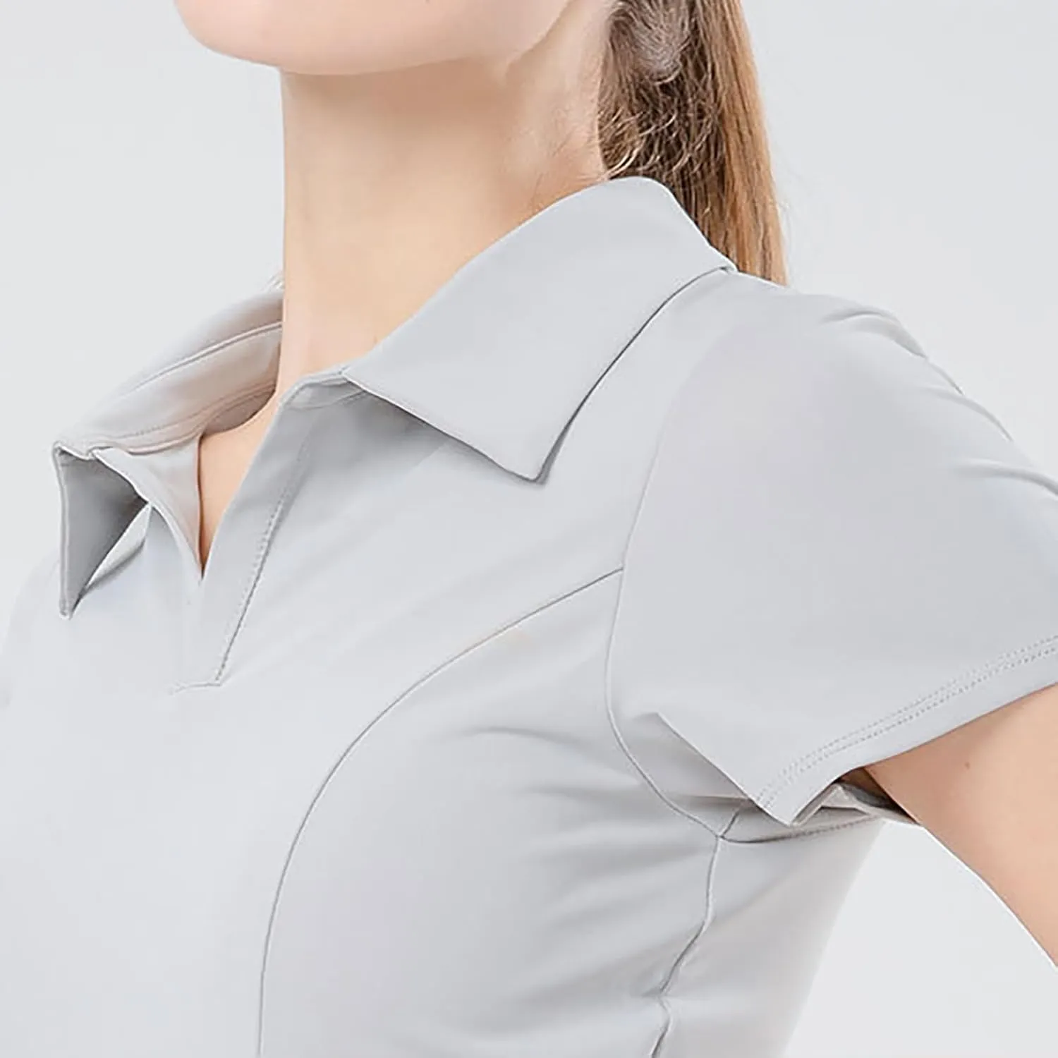 Women's Polo Tennis Dress with Shorts and Pockets Short Sleeve V Neck Collar Golf Dresses Ladies Athletic Skorts