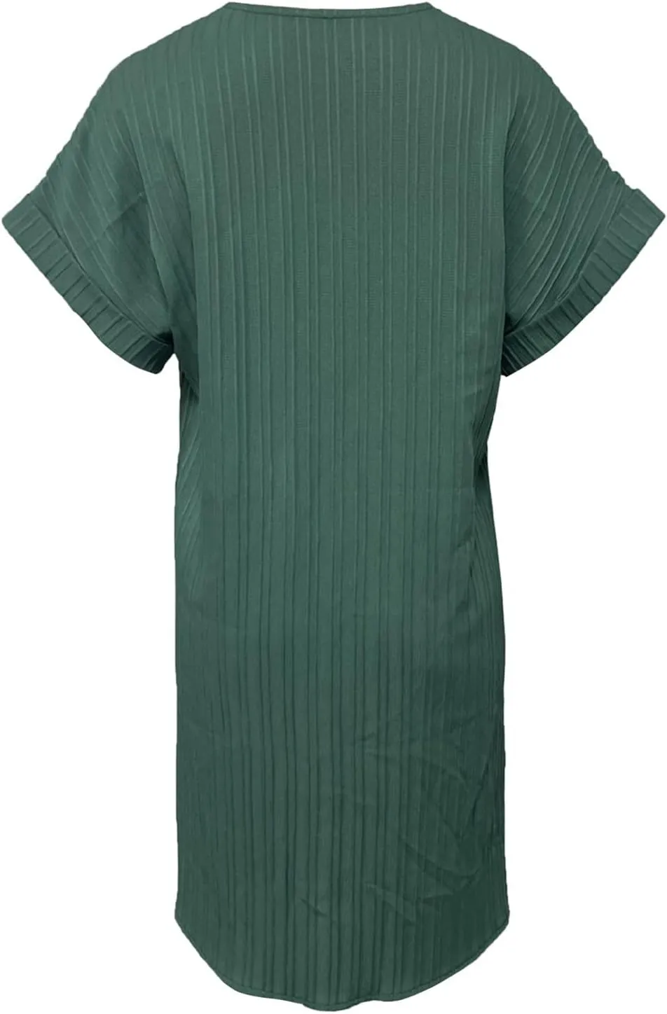 Women's Summer Casual T Shirt Dresses Short Sleeve Button Down Swing Dress, XX-Large, Green
