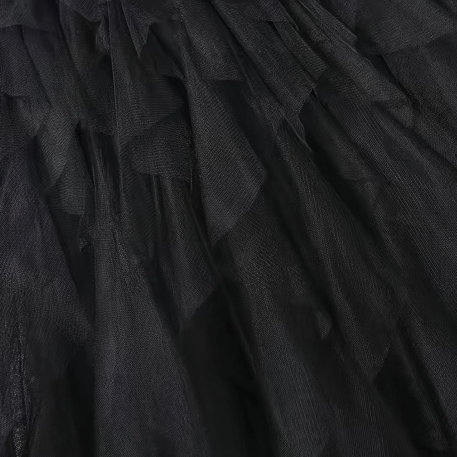 Women's Tulle Midi Skirt Elastic High Waist Flowy Pleated Skirts A line Swing Irregular Layered Mesh Fairy Tutu Skirt