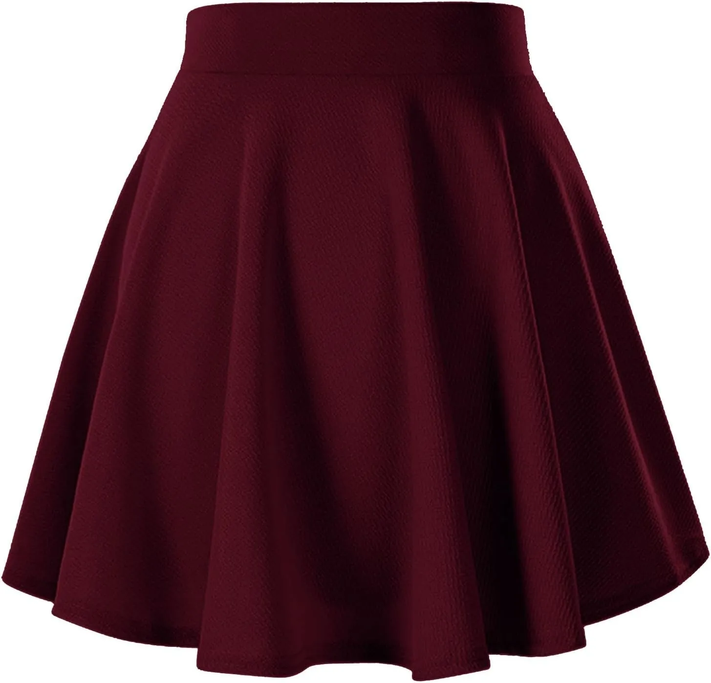 XOWRTE Women's Flared Pleated Skater Skirt Basic Casual High Waisted Ruffles Flared Mini Lingerie Skirts with Shorts