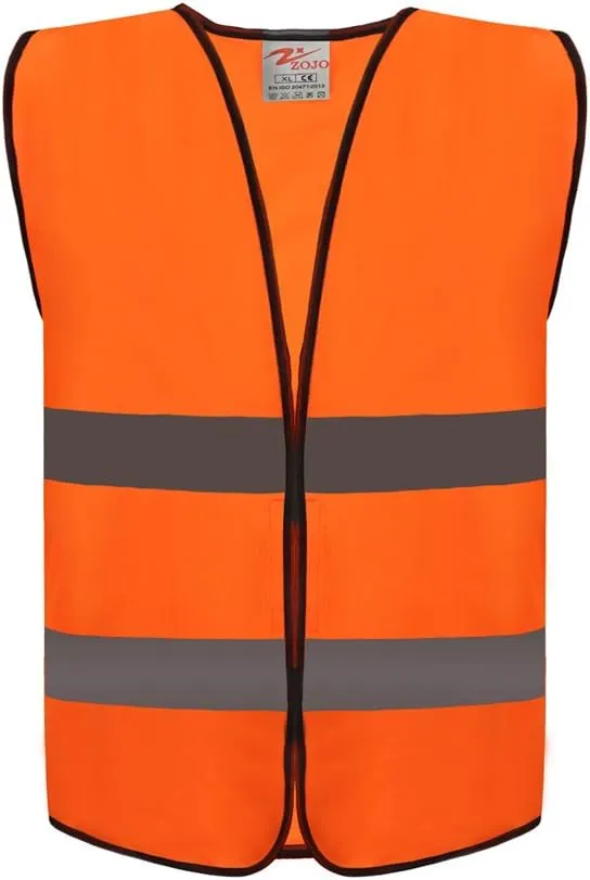 zojo High Visibility Safety Vests,10Pcs,Adjustable Size,Lightweight Mesh Fabric, Fits for Men and Women