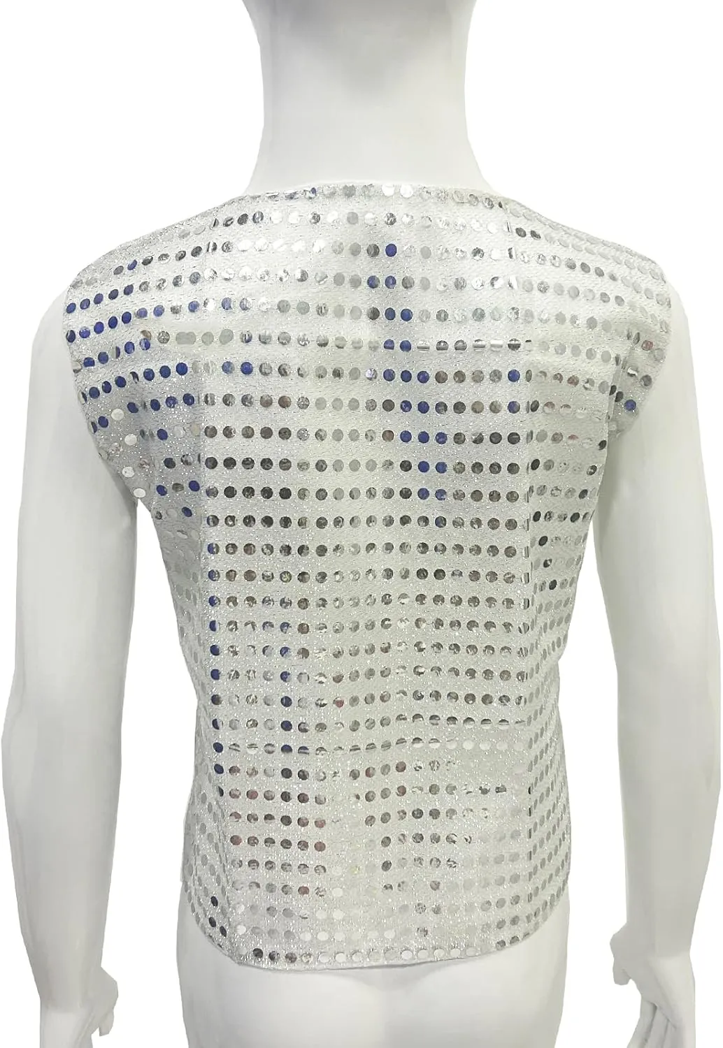 ZUYPSK Boys' Girls' Shiny Party Vests Glittery Sequined Hip-hop Jazz Dance Stage Performance Jacket Waistcoat