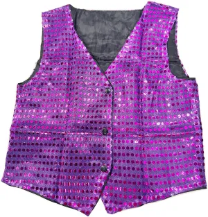 ZUYPSK Boys' Girls' Shiny Party Vests Glittery Sequined Hip-hop Jazz Dance Stage Performance Jacket Waistcoat