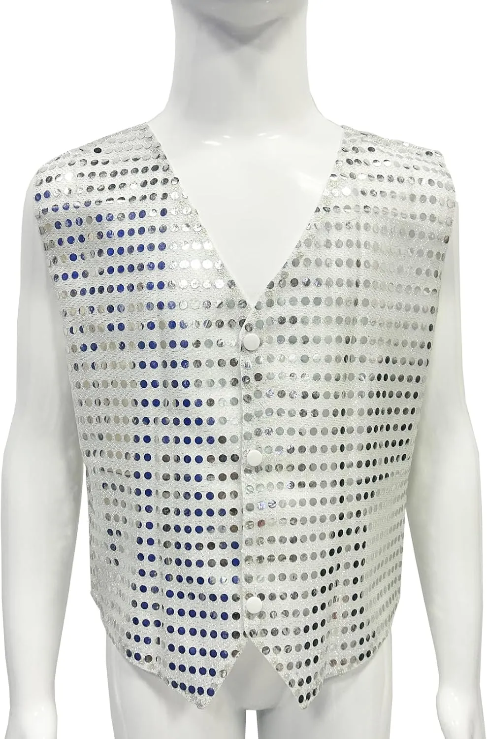 ZUYPSK Boys' Girls' Shiny Party Vests Glittery Sequined Hip-hop Jazz Dance Stage Performance Jacket Waistcoat