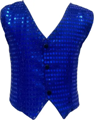 ZUYPSK Boys' Girls' Shiny Party Vests Glittery Sequined Hip-hop Jazz Dance Stage Performance Jacket Waistcoat