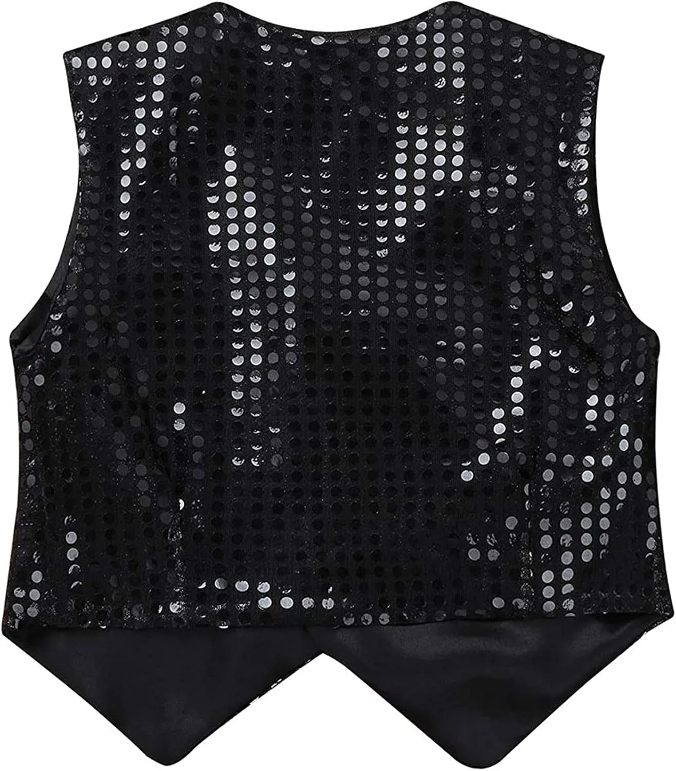 ZUYPSK Boys' Girls' Shiny Party Vests Glittery Sequined Hip-hop Jazz Dance Stage Performance Jacket Waistcoat