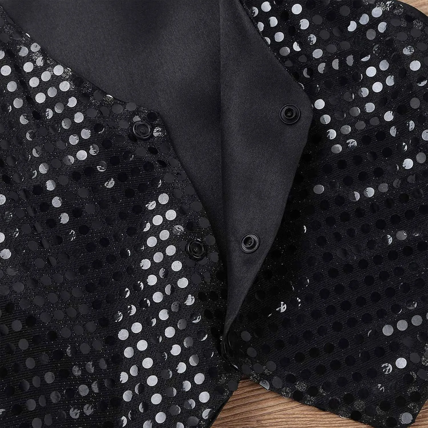 ZUYPSK Boys' Girls' Shiny Party Vests Glittery Sequined Hip-hop Jazz Dance Stage Performance Jacket Waistcoat