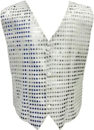 ZUYPSK Boys' Girls' Shiny Party Vests Glittery Sequined Hip-hop Jazz Dance Stage Performance Jacket Waistcoat